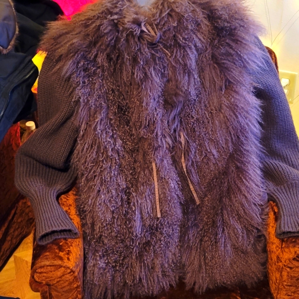 Mongolian lamb fur vest